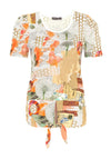 Dolcezza Big Changes Tie Hem Print Top, Multi