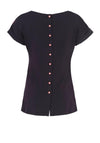 Dolcezza Brush Stroke Button Tape Back Top, Multi