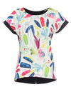 Dolcezza Brush Stroke Button Tape Back Top, Multi