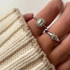 24Kae Structure Heart Ring, Silver