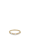 24Kae 7 CZ Stone Ring, Gold