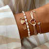 24Kae Beaded Pearl & Pendants Bracelet, Gold