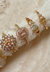 24Kae Heart and Stone Ring, Gold Size 56