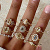 24Kae CZ Halo Ring, Gold