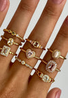 24Kae Square Magic Stone Ring, Gold