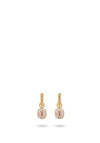 24Kae CZ Charm Hoops, Gold