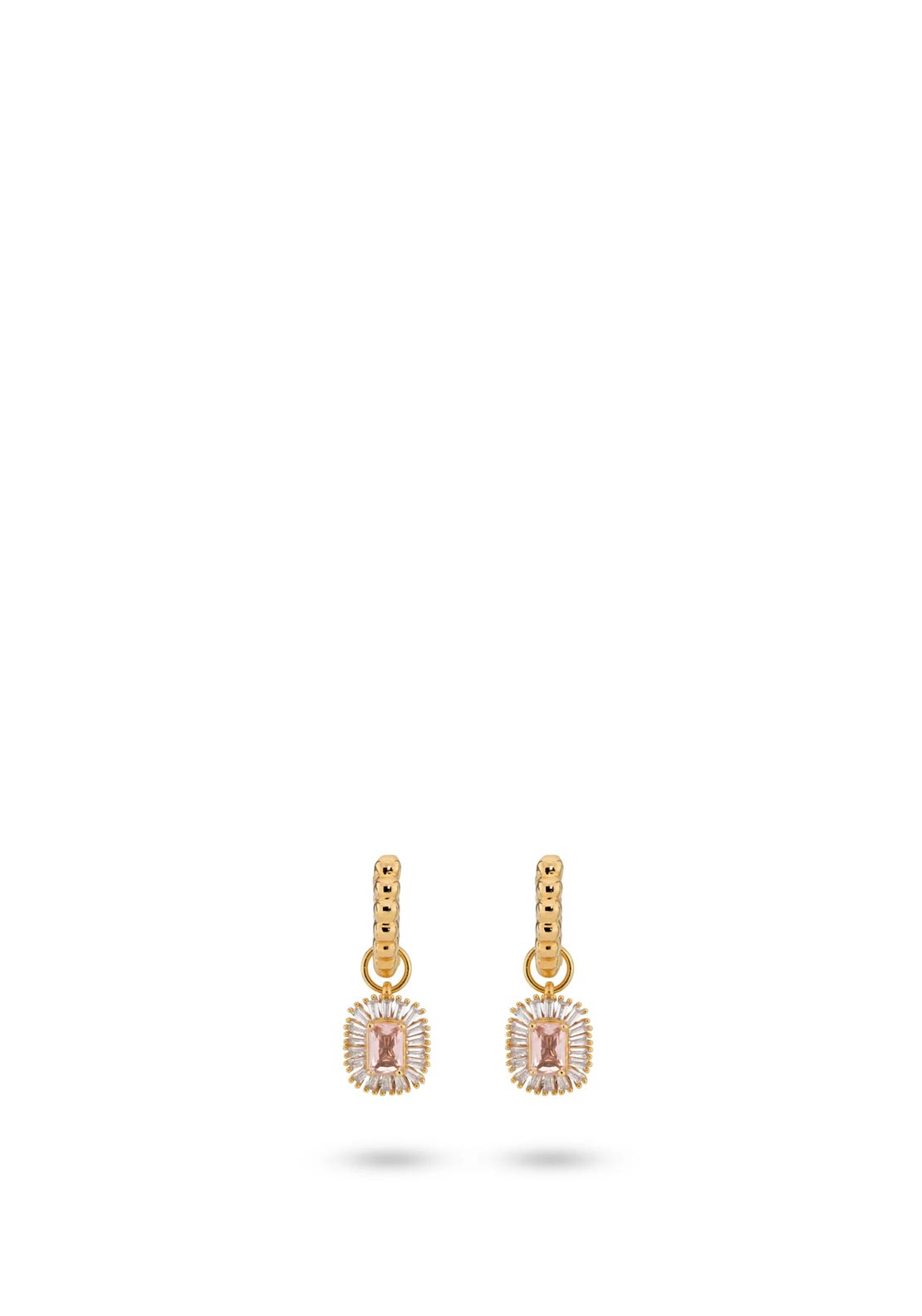 24Kae CZ Charm Hoops, Gold