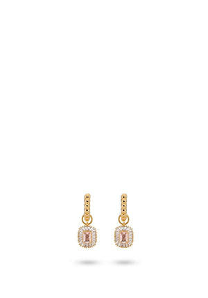 24Kae CZ Charm Hoops, Gold