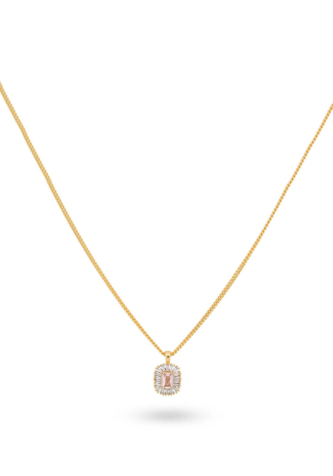 24Kae CZ Pendant Necklace, Gold