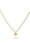 24Kae Flower & Pearl Necklace, Gold