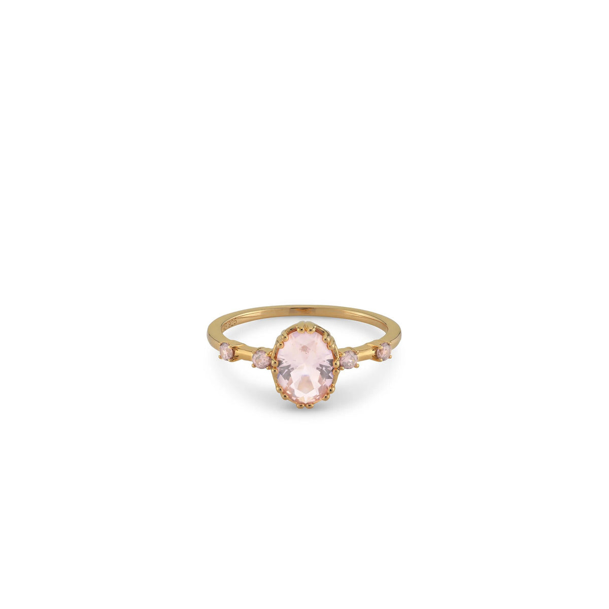 24Kae Multi Stone Oval Ring, Gold