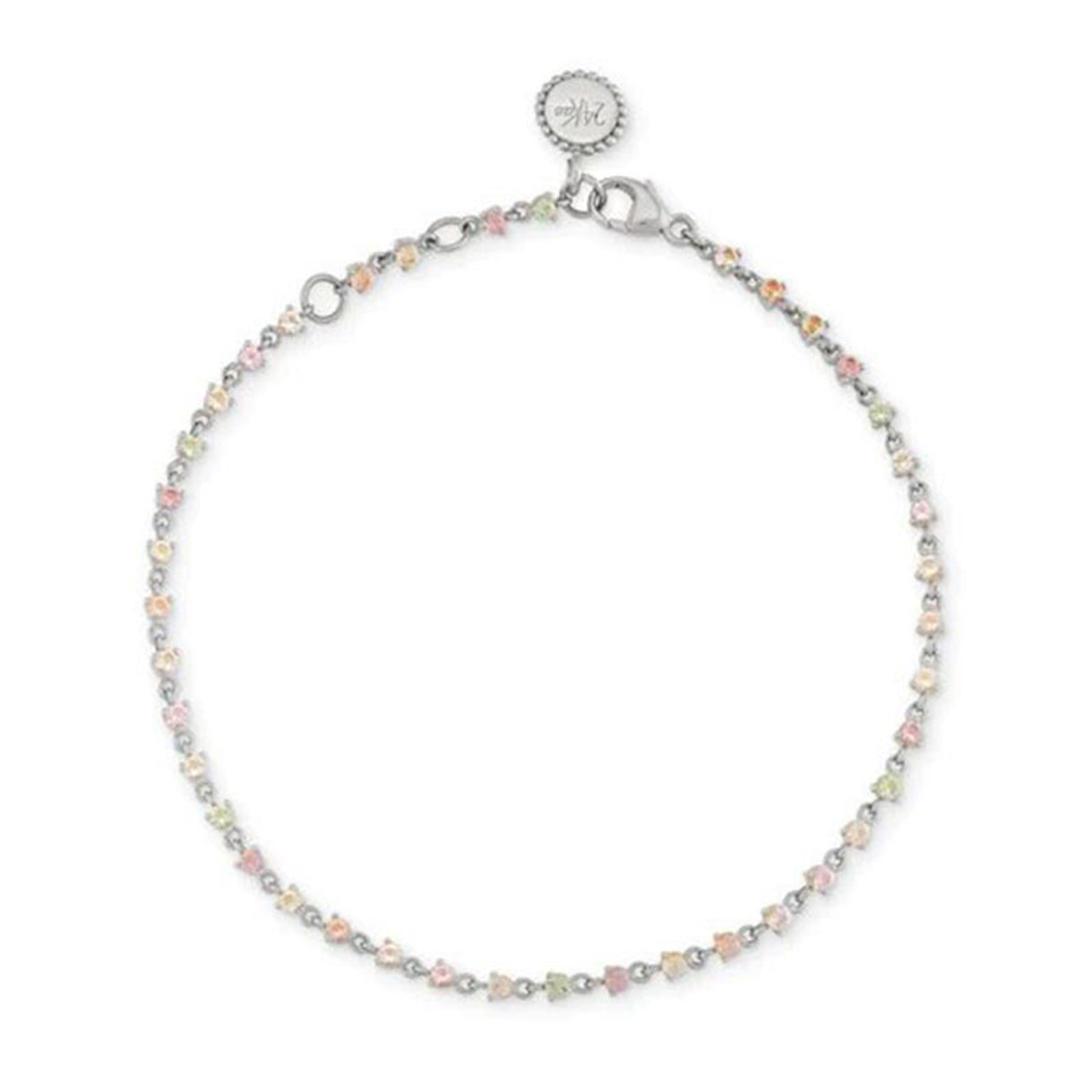 24Kae Pastel Stone Bracelet, Silver