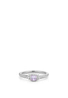 24Kae Rope Detail Solitaire CZ Ring, Silver