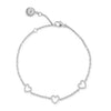 24Kae Rope Hearts Bracelet, Silver