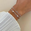 24Kae Rope Hearts Bracelet, Silver