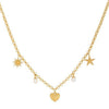 24Kae Shell Heart Charm Necklace, Gold