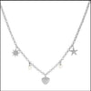 24Kae Shell Heart Charm Necklace, Silver
