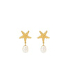 24Kae Starfish & Pearl Drop Earrings, Gold