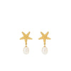 24Kae Starfish & Pearl Drop Earrings, Gold