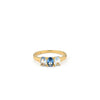 24Kae Trinity Blue CZ Ring, Gold