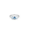 24Kae Trinity Blue CZ Ring, Silver