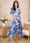 Hope & Ivy Ally Flutter Sleeve Maxi Wrap Dress, Multi