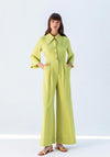 Kameya Cut-Out Back Wide Leg Jumpsuit, Mold Green