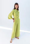 Kameya Cut-Out Back Wide Leg Jumpsuit, Mold Green