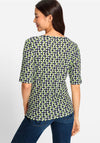 Olsen Edda Dotted Pattern Top, Kiwi Green