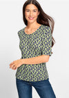 Olsen Edda Dotted Pattern Top, Kiwi Green