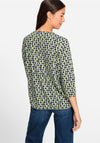Olsen Clara Slit Neck Dotted Top, Kiwi Green