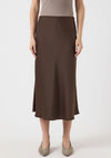 Y.A.S Pella High Waisted Midi Skirt, Brown