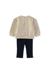 Babybol Baby Girl Heart Sweater and Legging Set, Beige