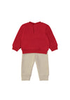 Babybol Baby Girl Love Heart Sweater and Jogger Set, Red