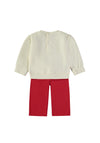 BABYBOL 2PCE SETBabybol Baby Girl Cat Sweater and Pant Set, Cream