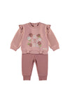 Babybol Baby Girl Floral Sweater and Jogger Set, Pink