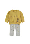 Babybol Baby Girl Cat Sweater and Pant Set, Yellow