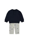Babybol Baby Girl Heart Sweater and Legging Set, Navy