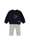 Babybol Baby Girl Heart Sweater and Legging Set, Navy