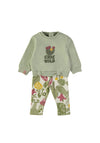 Babybol Baby Girl Chic Wild Sweater and Legging Set, Green