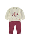 Babybol Baby Girl Have A Good Day Tracksuit, Off White