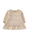 Babybol Baby Girl Long Sleeve Ditsy Floral Dress, Cream