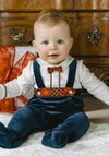 Emile Et Rose Boy Kenneth Velour Babygrow, Navy