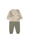 Babybol Baby Boy Let’s Move Together Tracksuit, Beige