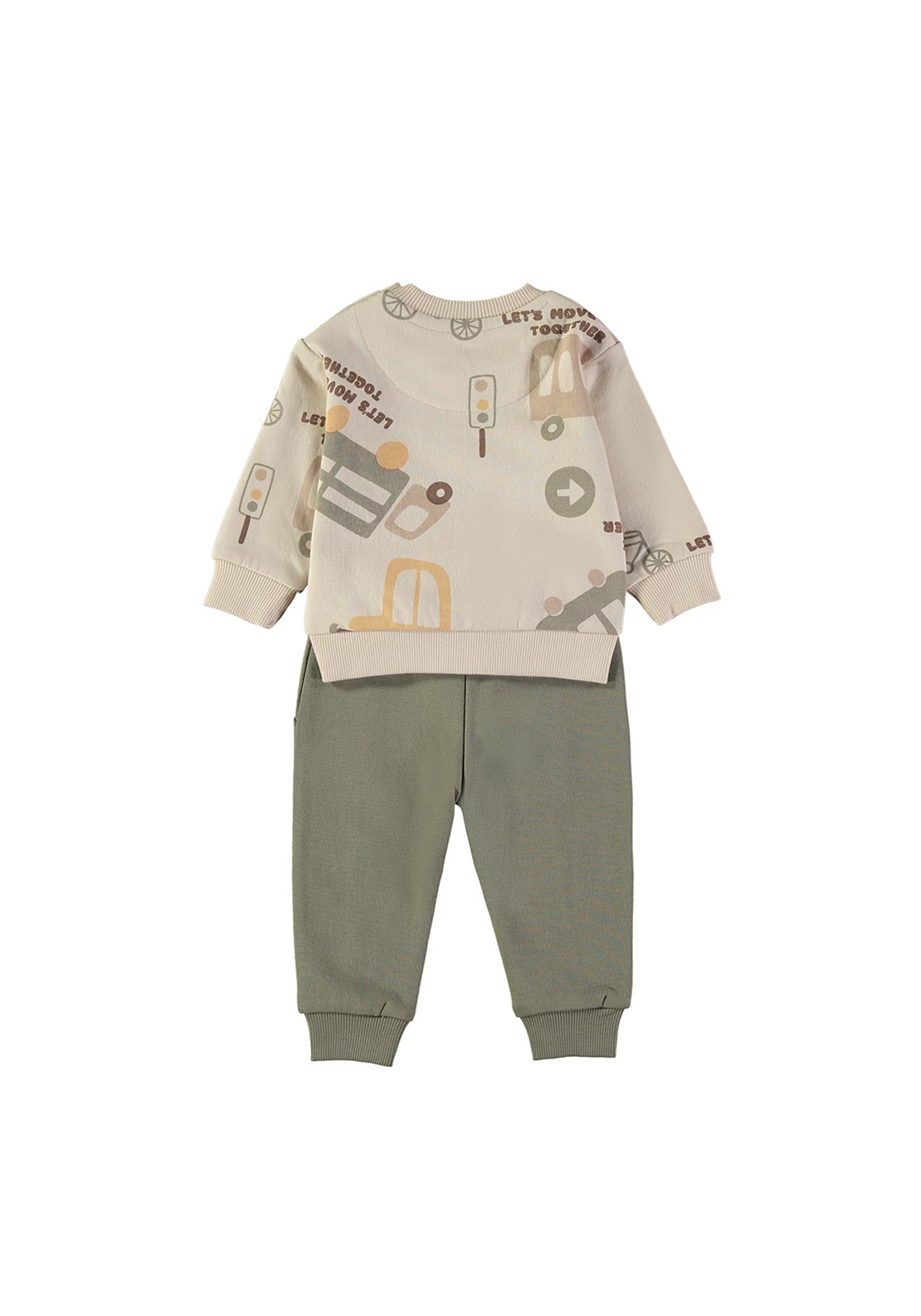 Babybol Baby Boy Let’s Move Together Tracksuit, Beige