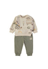 Babybol Baby Boy Let’s Move Together Tracksuit, Beige