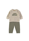 Babybol Baby Boy Get Moving Sweater and Pant Set, Beige