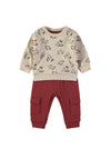Babybol Baby Boy Animal Sweater and Jogger Set, Cream