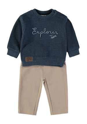 Babybol Baby Boy Jumper and Trouser Set, Blue