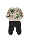 Babybol Baby Boy Dino Sweater and Jogger Set, Beige